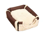 S Size Pet House Kennel Soft Igloo Beds Cave Cat Puppy Bed Warm Cushion Fold - Brick