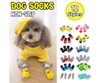 Dog Socks Non-Slip Grip Slip Anti-Skid - Puppy Cat Pet Shoes Slippers S Size - Red bear