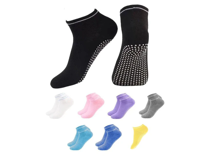 3 Pairs Ladies Women Sports Cotton Rich Pilates Yoga Non-Slip Grip Socks