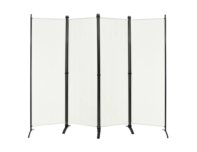 4 Panel Room Divider Screen Folding Privacy Screen Wall Partition Stand White