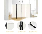 4 Panel Room Divider Screen Folding Privacy Screen Wall Partition Stand White