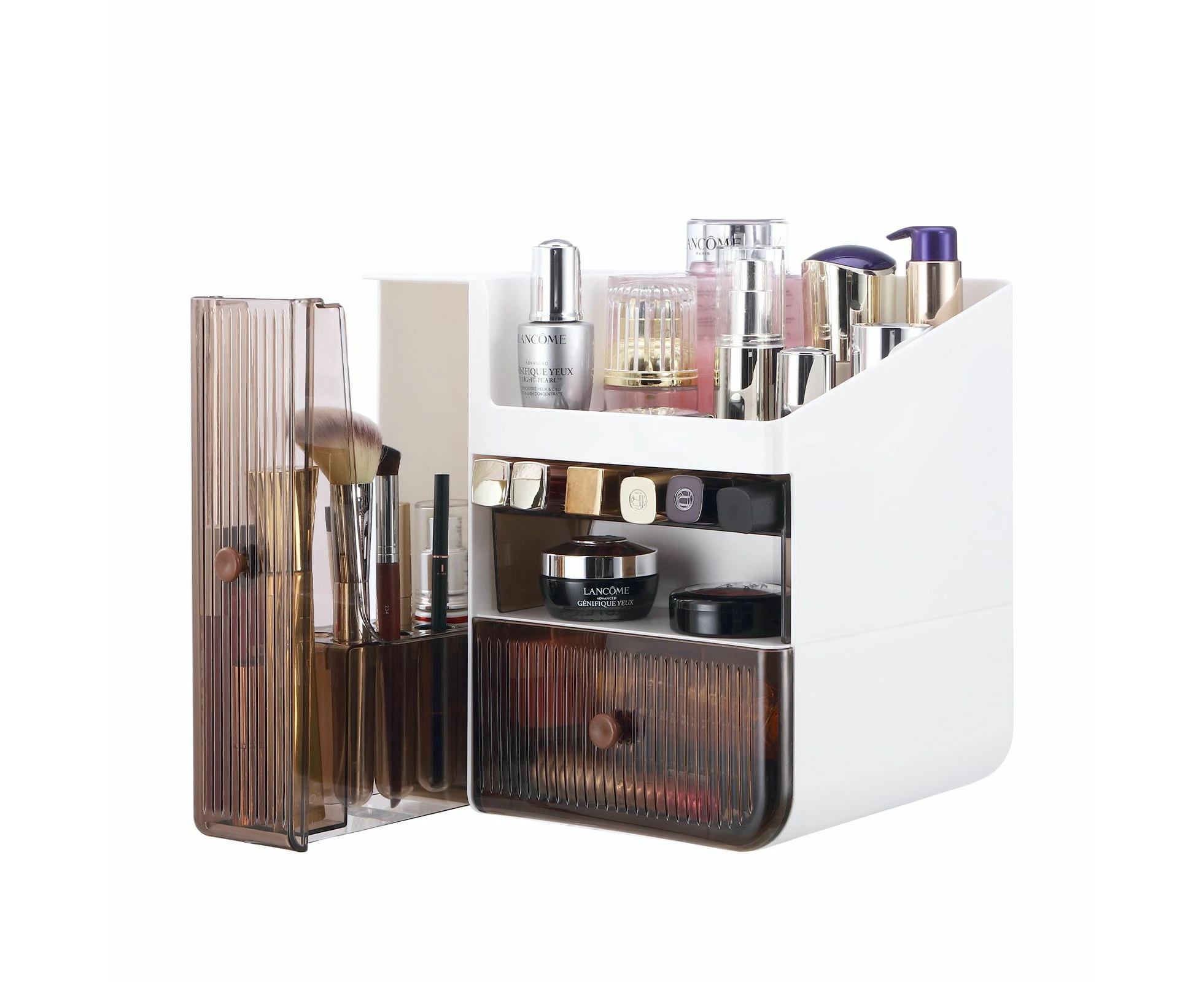 Makeup Organizer Jewellery Box Cosmetic Storage Organiser Jewelry Display Stand Portable Make Up Brush Holder Lipstick Ring Container with Drawer