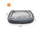 Cozy Oval Pet Bed for Deep Sleep, Soft Reversible Cotton, Easy Clean, Blue