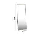 Oikiture Wooden Full Length Mirror 166x60cm Floor Mirrors Free Standing White