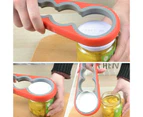 Silicone Jar Can Opener Multi-Purpose Lids Cap Arthritis Bottle Opener Easy Grip - Red