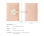 Cute Small Wallet for Girls Women Trifolded Wallet Cash Pocket flowers PU Leather Print Card Holder Coin Purse with ID Window 2pink