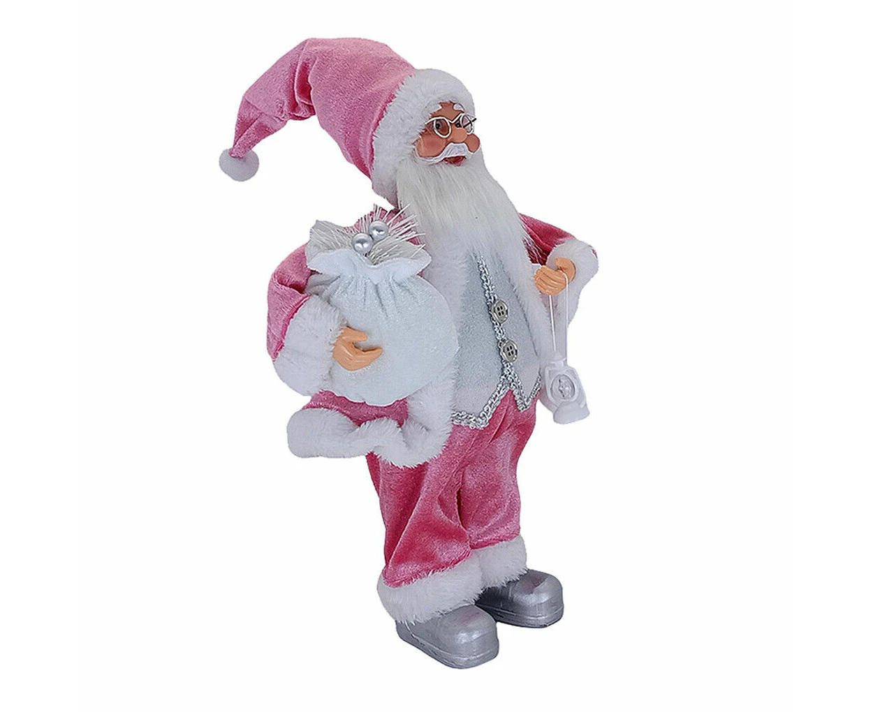 Pink Doll Merry Christmas Santa Claus Standing Ornament Party DIY Craft Scene Decor