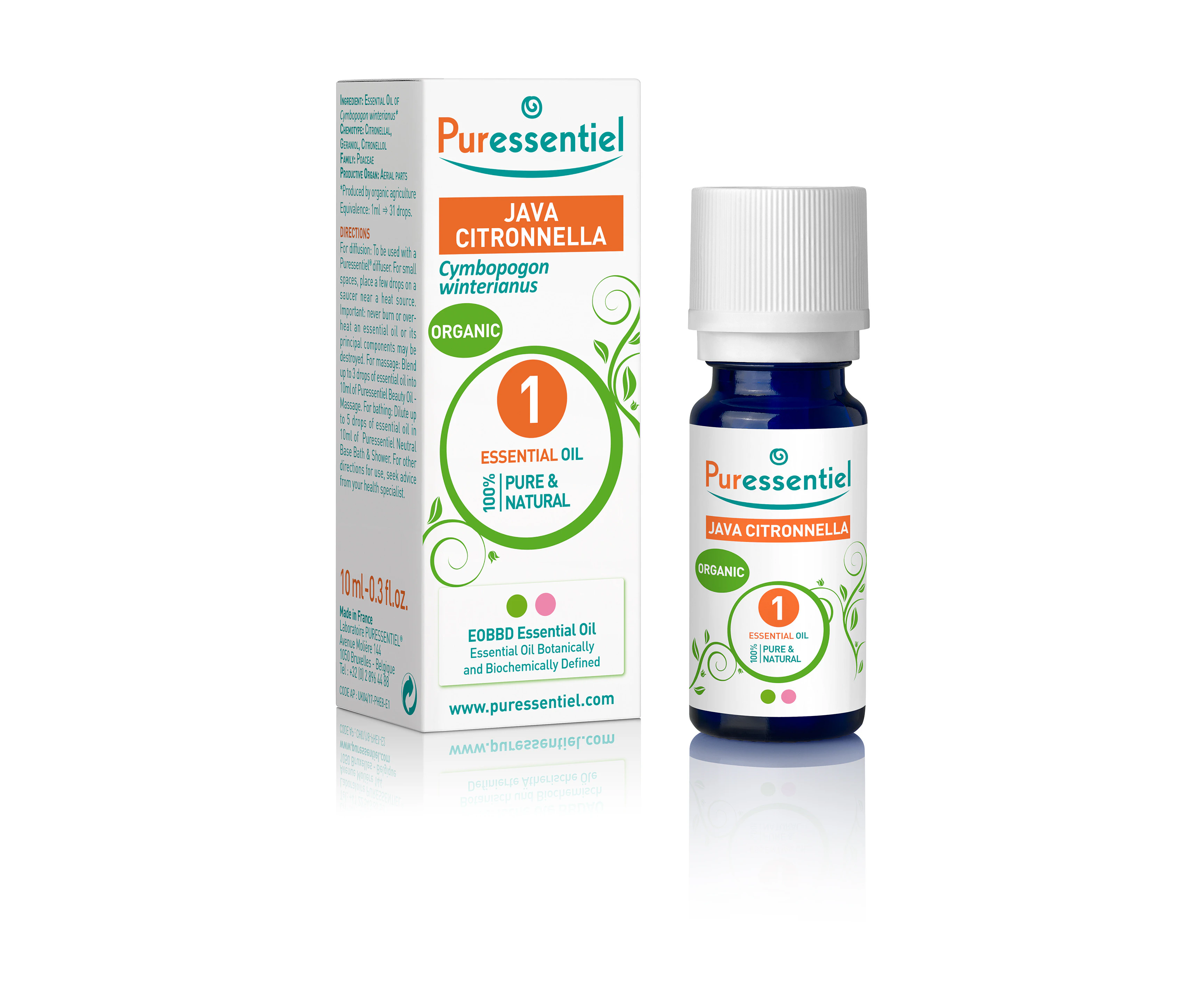 Organic Essential Oil - Citronella Java by Puressentiel for Unisex - 0.3 oz Oil