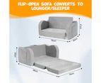 Flip Out Kids Sofa 2 In 1 Convertible Couch Lounge Chair Comfy Seater Armchair Backrest Bed Soft Fabric Toddler Playroom