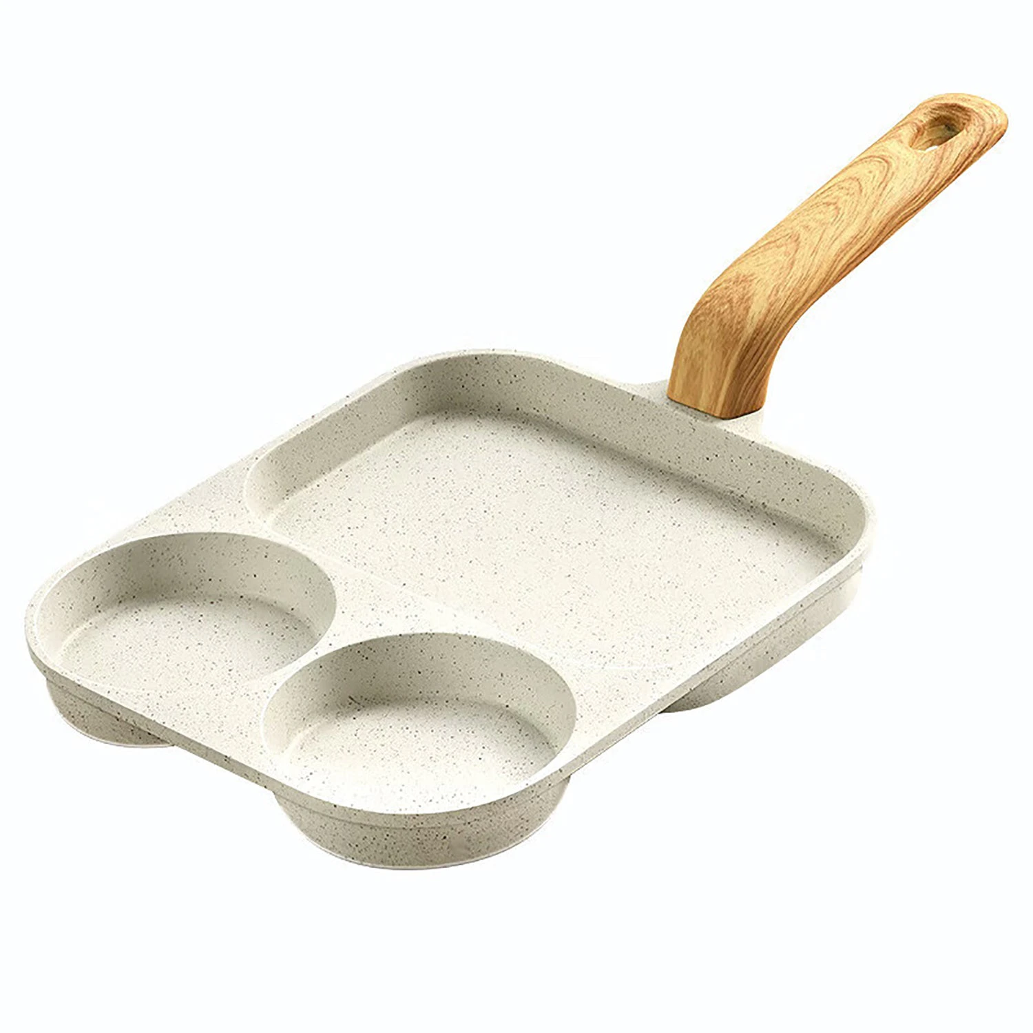 Non-stick 3 In 1 Breakfast Frypan Steak Pot Omelette Pot (beige)