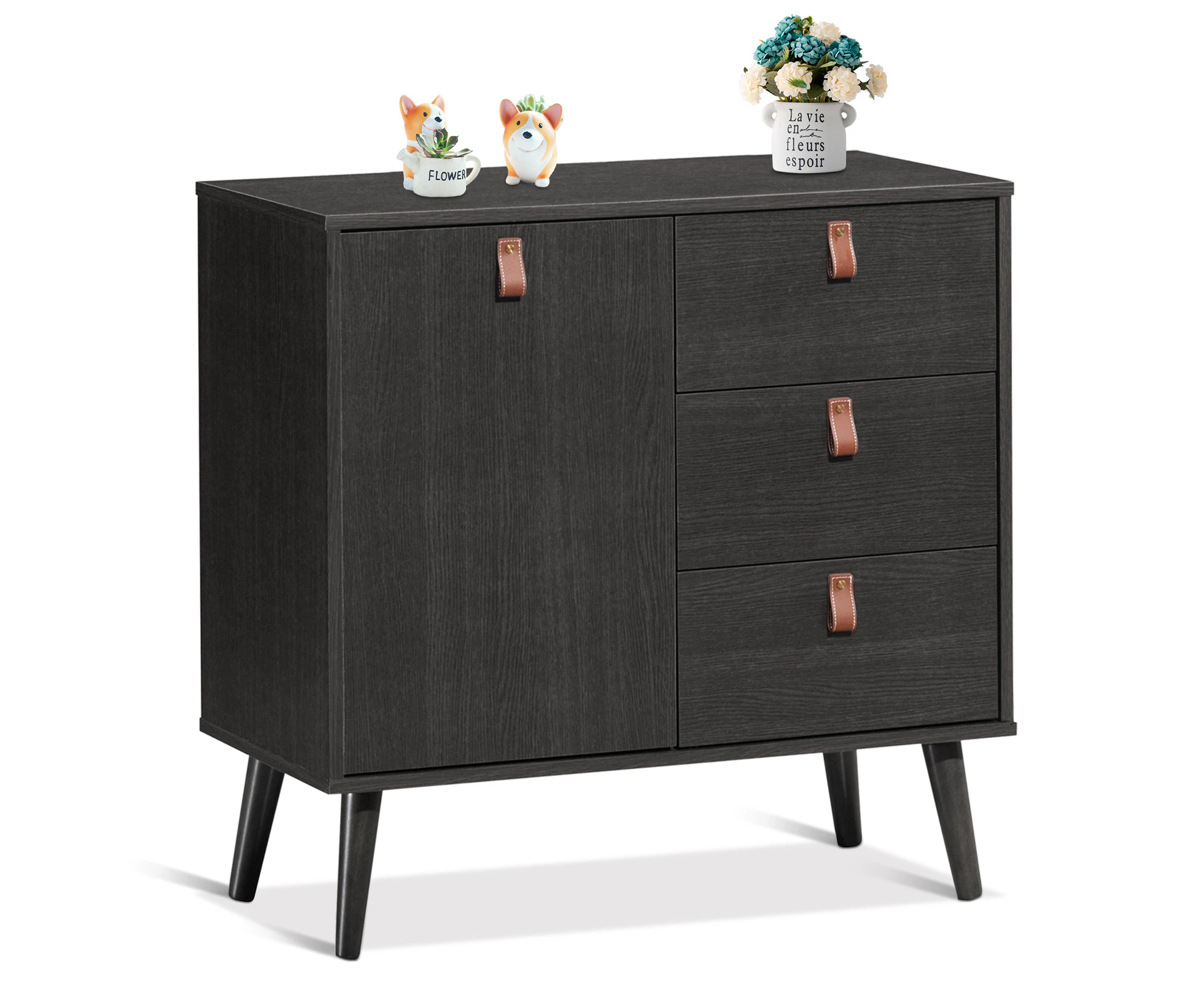 3 Drawer Dresser with Anti-toppling Device for Living Room Coffee