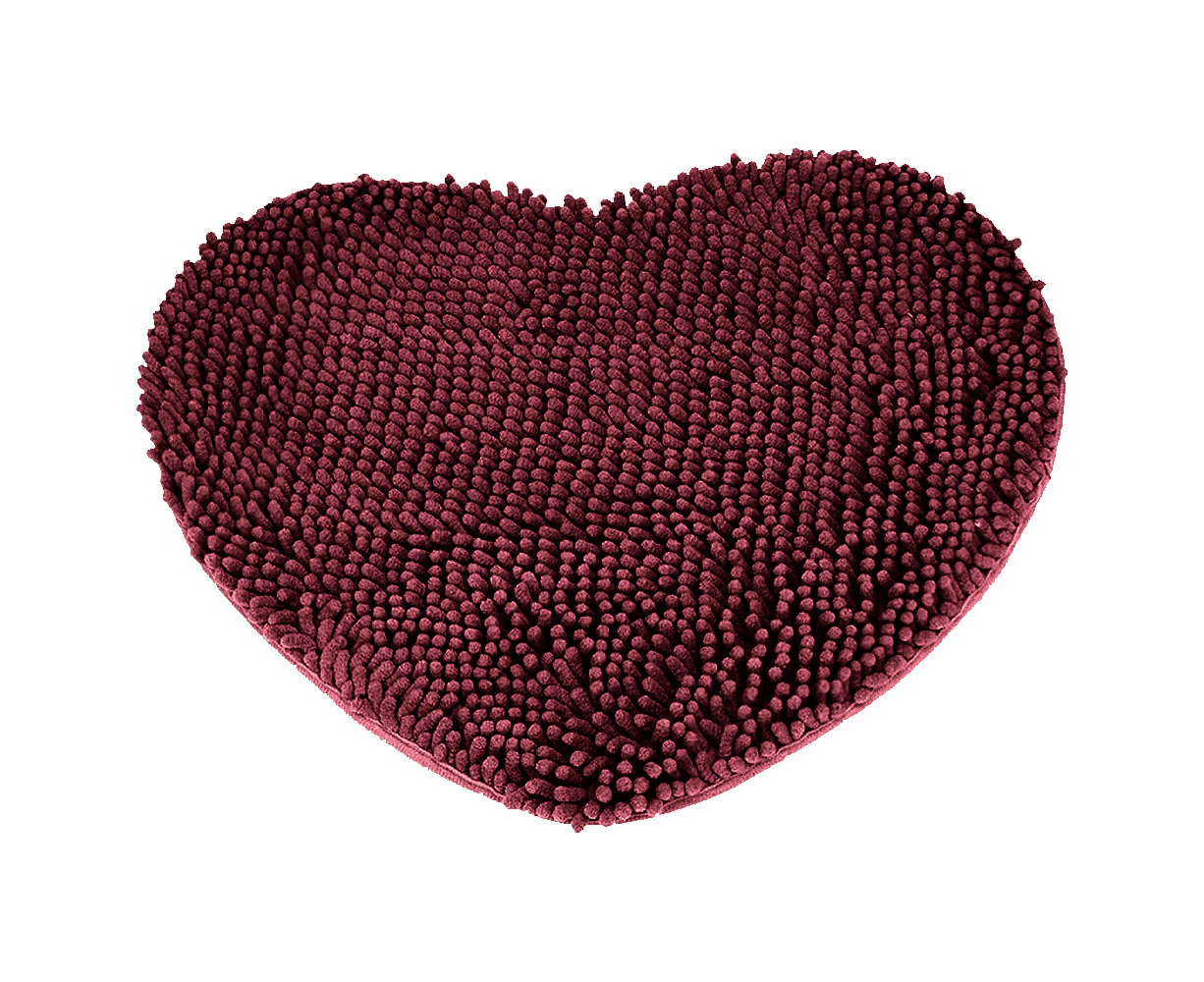 Chenille heart-shaped non-slip absorbent carpet wedding room floor mat bedroom bathroom absorbent non-slip mat