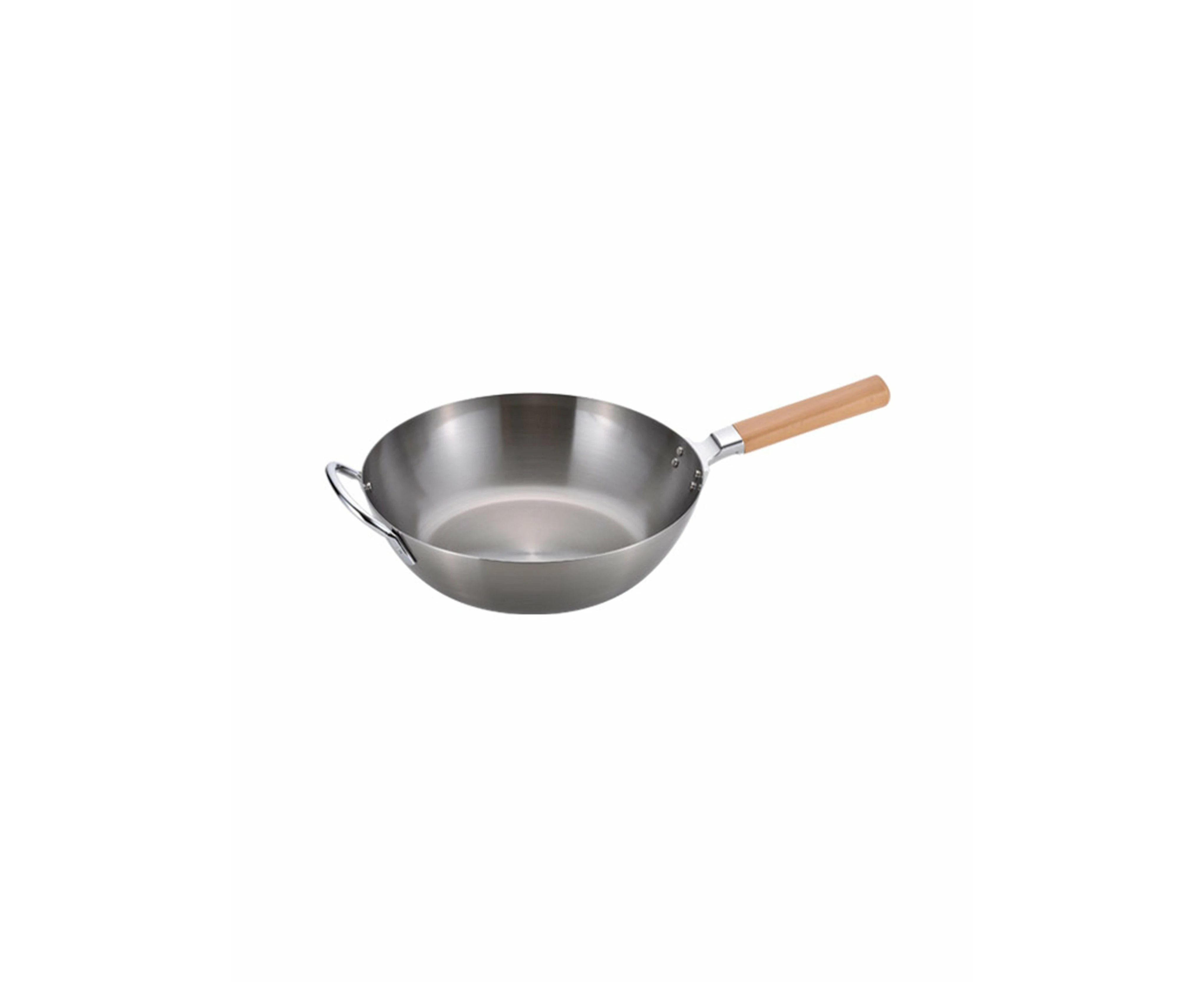 Chitose Iron wooden handle deep frying pan 28cm