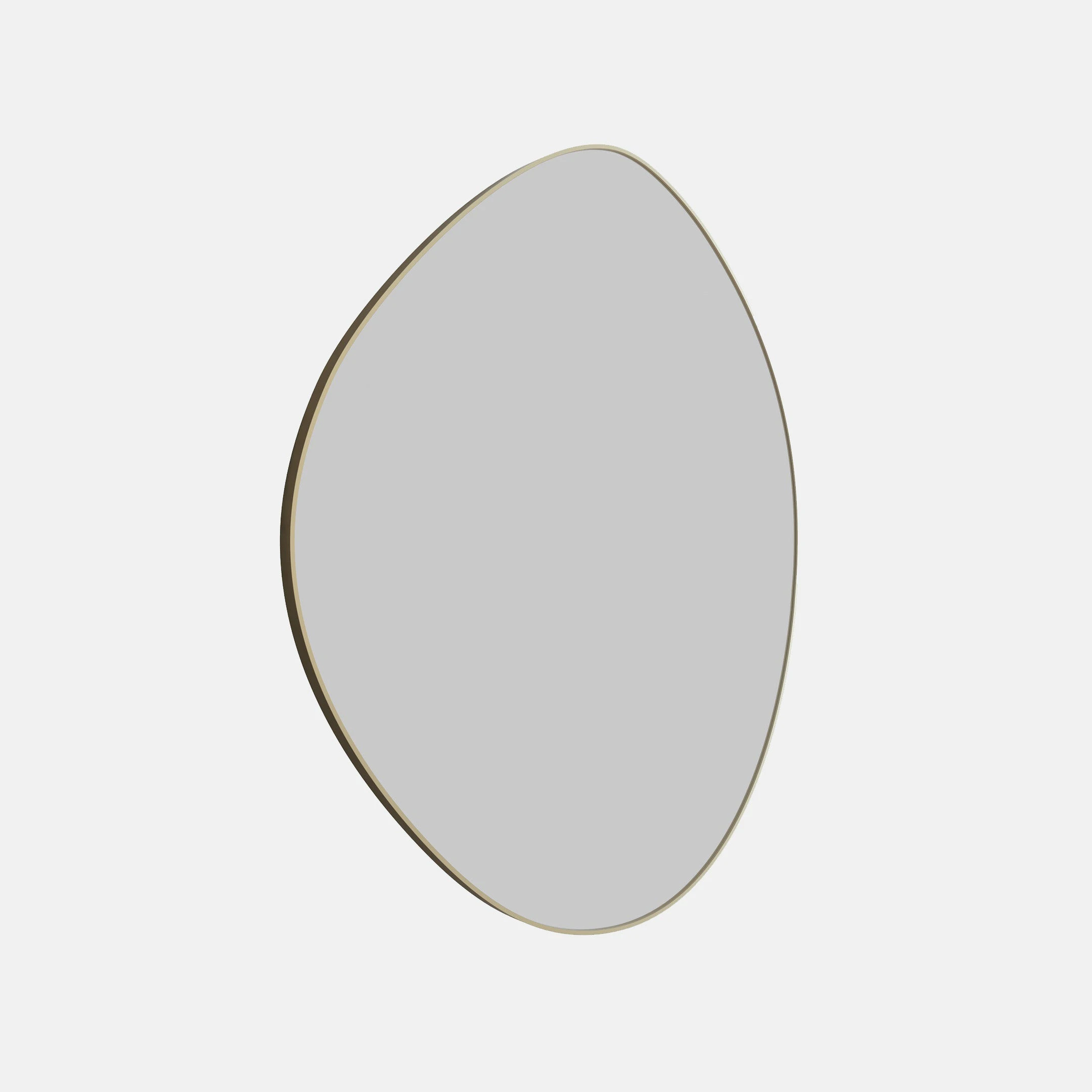 Future Glass Pebble Shape Mirror - 900 x 700mm - Satin Brass