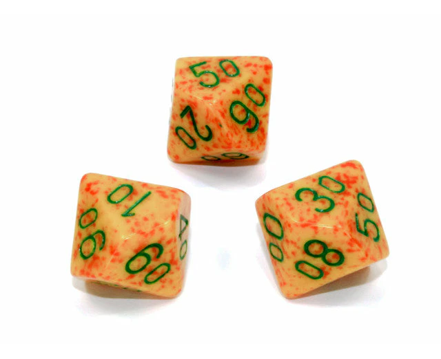 Chessex Tens 10 Dice Speckled Polyhedral Lotus Tens 10