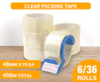 MasterSpec Clear Packing Tape - 6 Rolls, 450m Total Length, 48mm x 75m