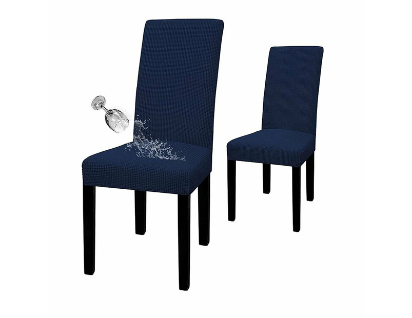 Toscano 2 Pcs Dining Chair Covers Waterproof Stretch for Home Banquet-Navy Blue