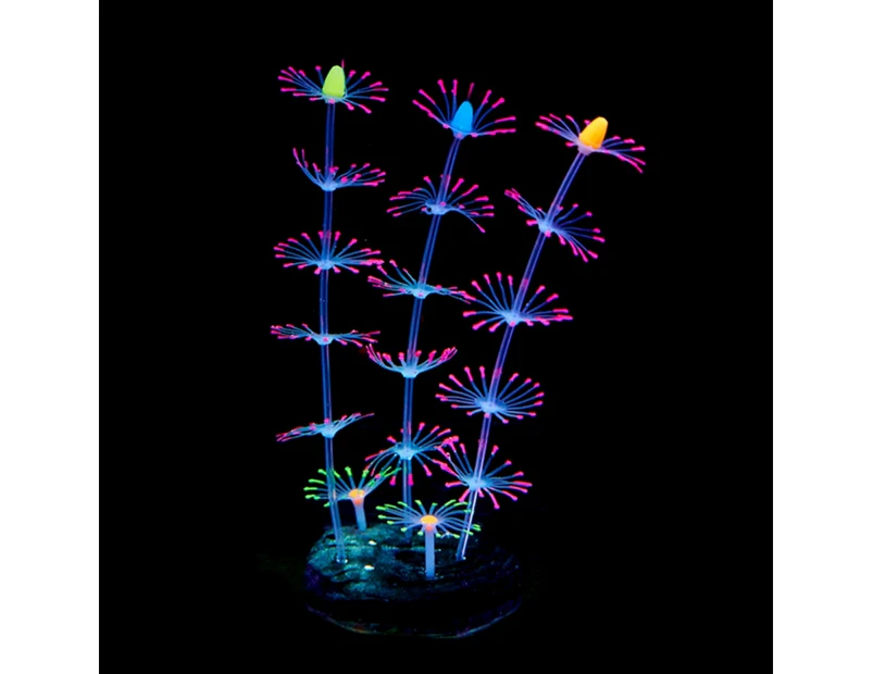 Artificial Coral for Aquariums Coral Ornaments Aquarium Decor Realistic Silicone Reef Coral Fish Tanks Plant Decorations-Color-Pink