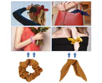 9 Pieces Bow Hair Elastics Scrunchies Bunny Ear Silk Scarf Scrunchies Bow Hair Scrunchies Ponytail Holder Scrunchy Ties Hair Bands for Women Girls