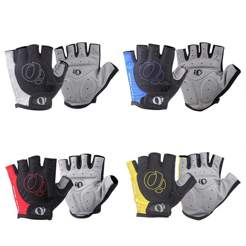 L Size Cycling Bicycle Half Finger Bike Gloves Unisex Anti Slip Padded - Red