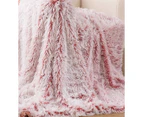 Gioia Casa Tie Dye Shaggy Microfibre Throw Blanket - Rose