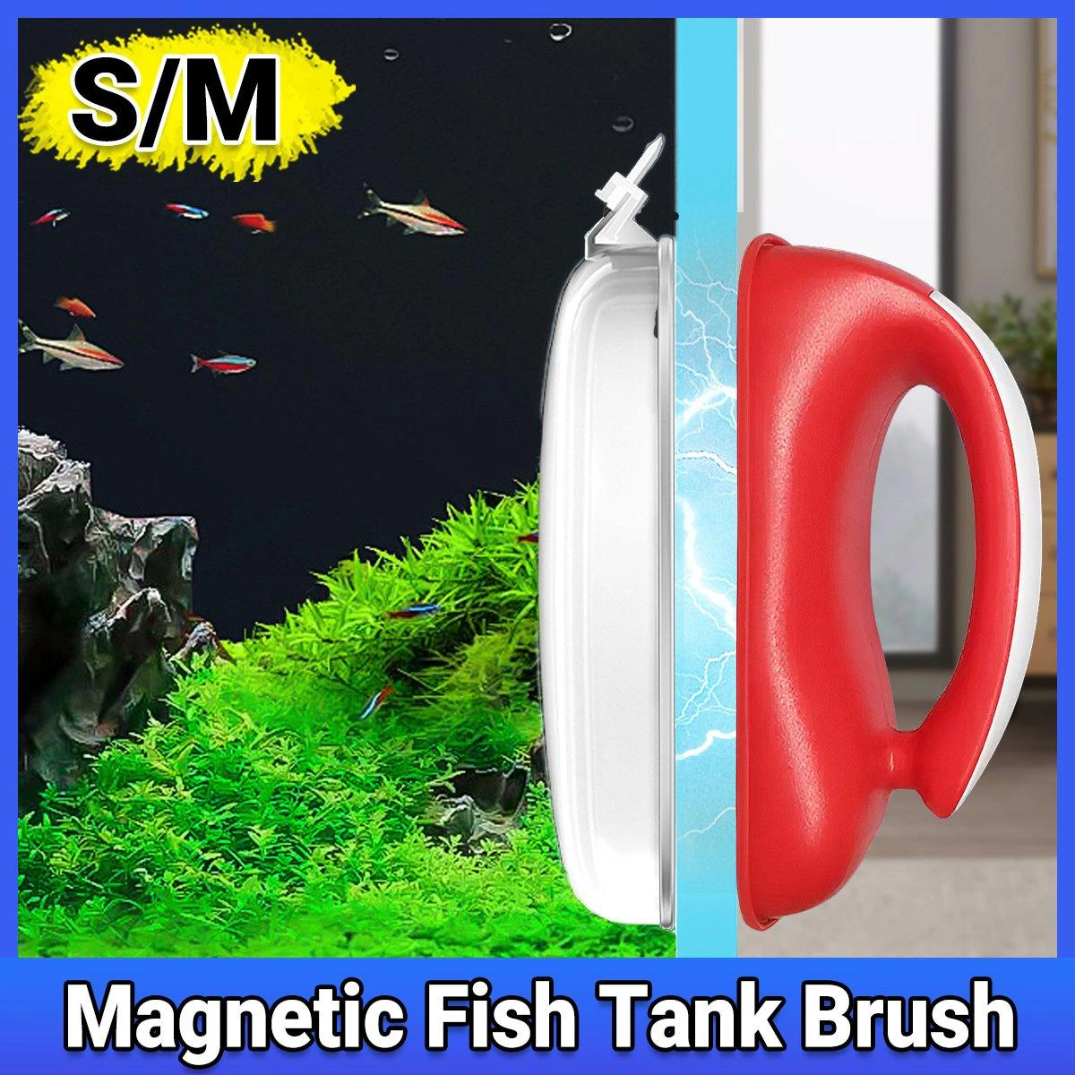 Magnetic Brush Cleaner Cleaning Glass Algae Aquarium Magnet Fish Tank Aquatic