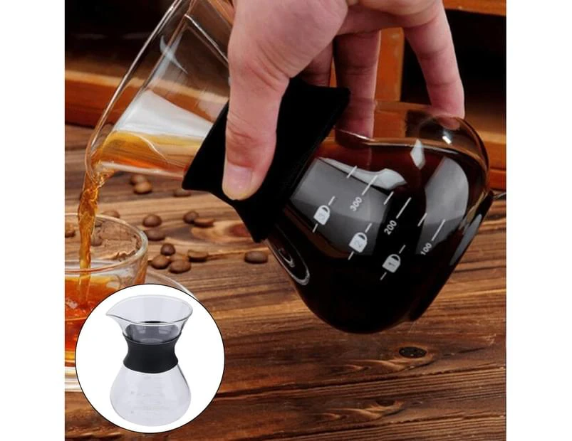 Pour Over Coffee Maker 400ml Hand Drip Brewer Borosilicate Glass Carafe 400ml No Filter