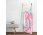 Gioia Casa Tie Dye Shaggy Microfibre Throw Blanket - Rainbow