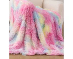 Gioia Casa Tie Dye Shaggy Microfibre Throw Blanket - Rainbow