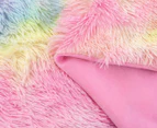 Gioia Casa Tie Dye Shaggy Microfibre Throw Blanket - Rainbow