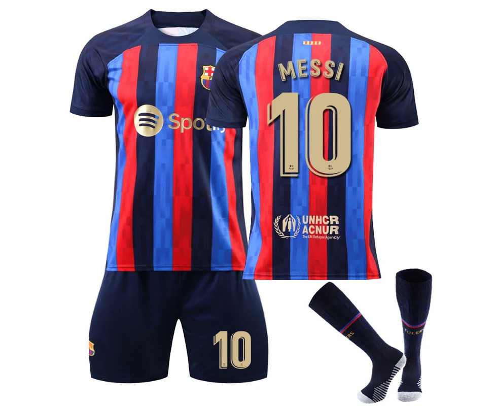 22/23 Kids Barcelona Messi #10 Soccer Jersey Football Kit