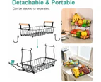 2 Tier Fruit Basket with Banana Hangers for Kitchen Countertop Storage
