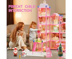 Big Doll House Girl Toys Dream Dollhouse,with Led Light, 5-Story 16 Rooms Playhouse with Furniture and Accessories Gift Toy for Kids