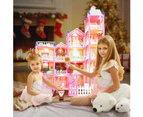 Big Doll House Girl Toys Dream Dollhouse,with Led Light, 5-Story 16 Rooms Playhouse with Furniture and Accessories Gift Toy for Kids