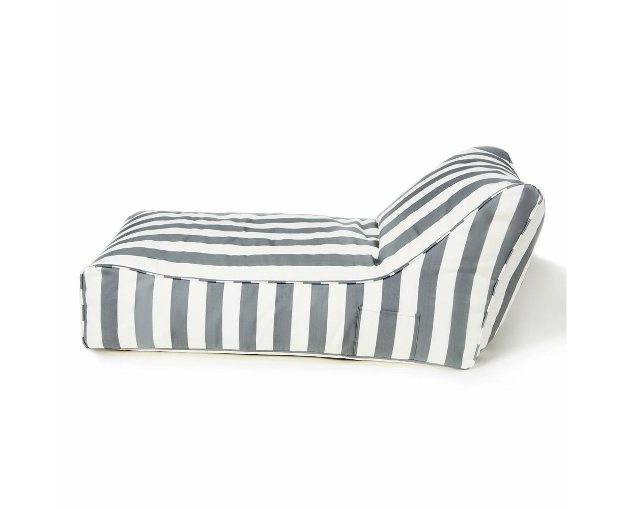 Laid Back Outydoor Beanbag Grey and White stripe