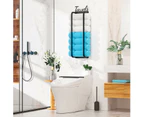 Wall-Mounted Towel Racks for Bathroom Storage - Black