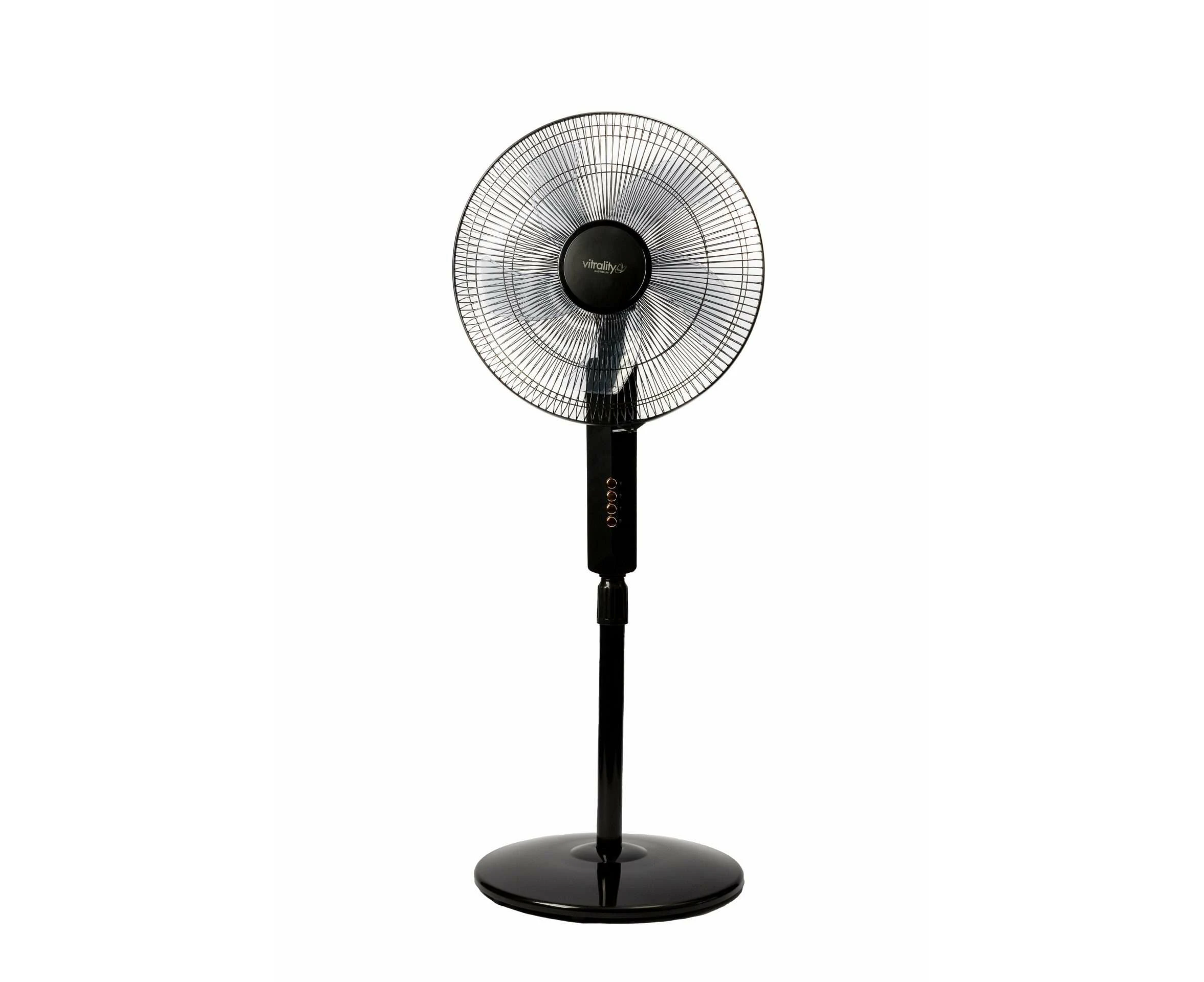 Vitrality 40cm 5 Blade Pedestal Fan - Black