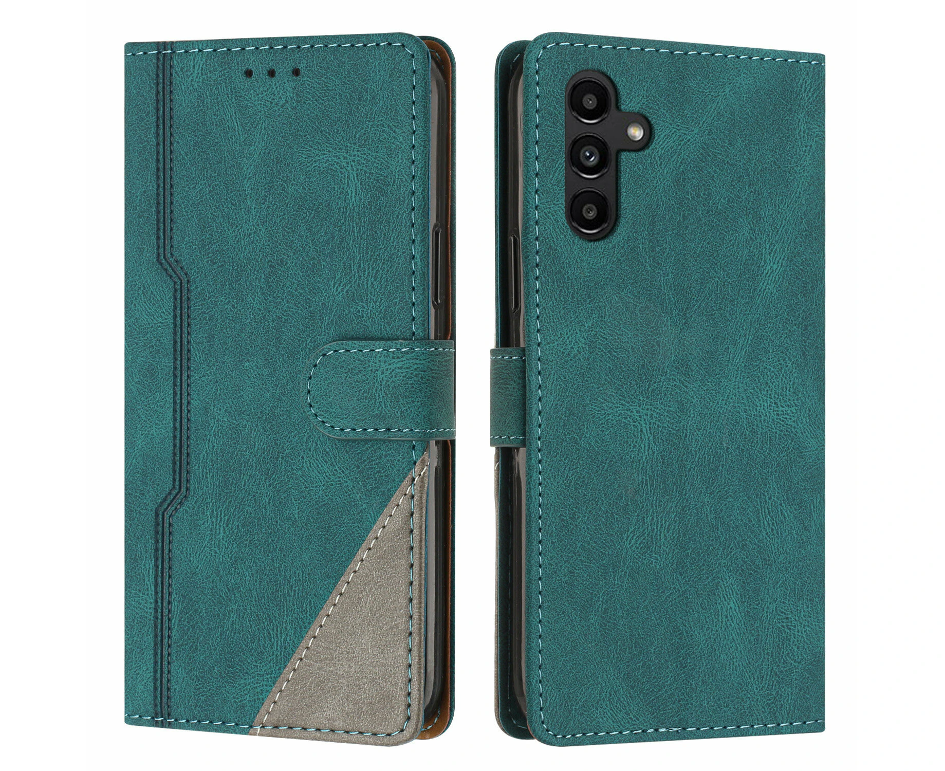 Samsung Galaxy A55 Wallet Case Card Slot Magnetic Phone Cover Flip Case - Dark Green