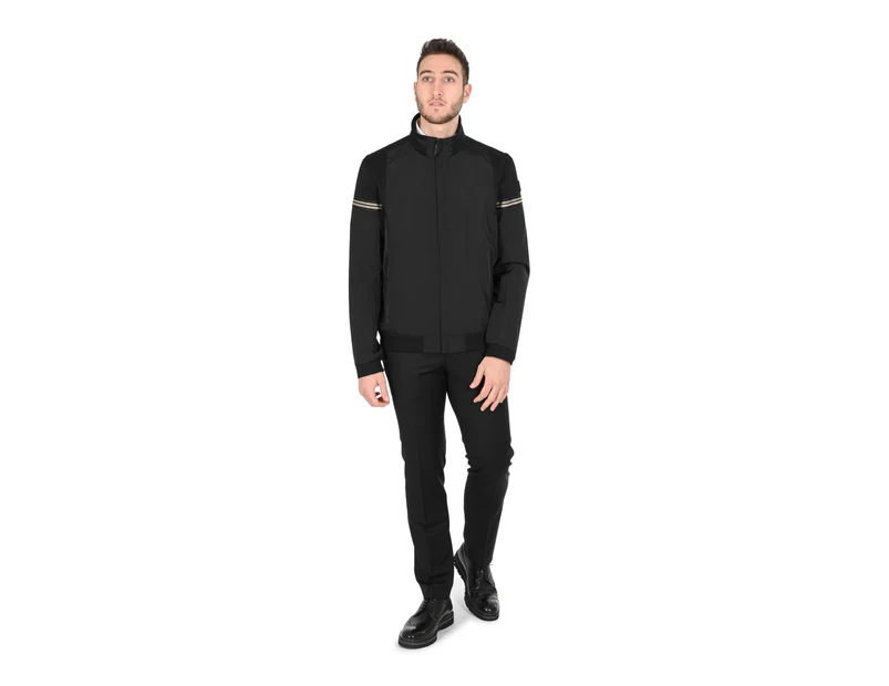 Black Polyester Mens Jacket - Black