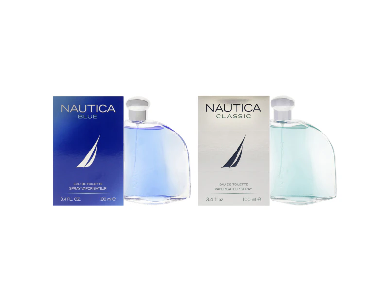 Nautica Classic Blue Kit by Nautica for Men 2 Pc Kit 2 x 3.4oz EDT Spray