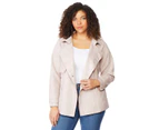 BeMe - Plus Size - Womens Coat - Rebel Wilson Bonded Suede Trench - Orchid Petal