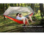 Outdoor Mosquito Net Hammock Camping with Mosquito Net Ultralight Nylon Double Camping Tent-Grey combined with blue