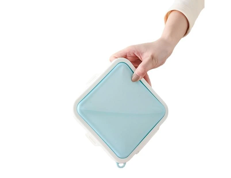 Reusable Sandwich Boxes Storage Box Container Lunch Box Food Storage Case-Blue