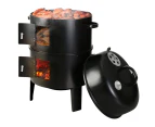 Charcoal BBQ Grill Smoker Portable Outdoor Roaster Steel Camping