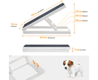 Advwin Pet Ramp Non-Slip 3 Adjustable Height Foldable 70cm Dog Ramp for Bed Couch car White