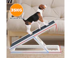 Advwin Pet Ramp Non-Slip 3 Adjustable Height Foldable 70cm Dog Ramp for Bed Couch car White