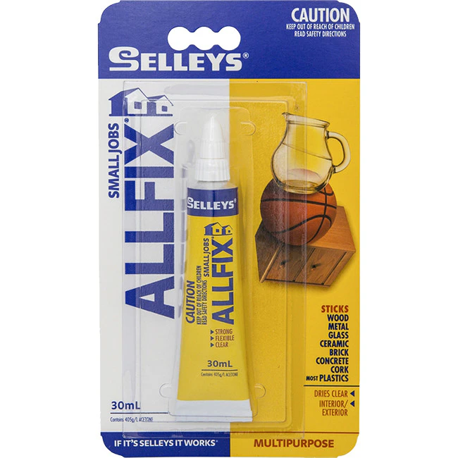 SELLEYS MG30ML  30Ml All Fix Small Jobs  Multi Grip  Bonds Almost Everything: Metals, Plastics, Canvas, Timber, Crockery, Fabric, Vinyl & Rubber