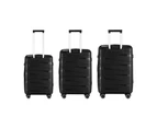 Mazam 3PCS Luggage Suitcase Trolley Set Travel TSA Lock Storage PP Case Black