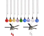 Erlez Colorful Crystal Ice Crack Ball Hanging Fan Switch Pendant Home Ornaments Decor-Amber