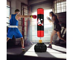 Costway 1.75m Boxing Punching PU Bag Free Standing Speed Bag UFC Kick Training Sandbag w/Suction Cups & Shock Absorbers